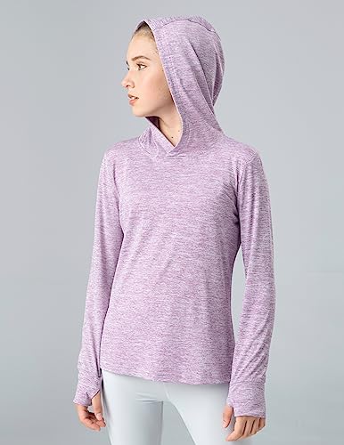 3 Pack Athletic Girls Long Sleeve Shirts Hoodies with Thumbholes for Kids