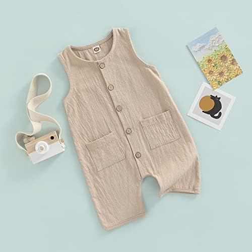Mubineo Summer Linen Romper Jumpsuit for Baby