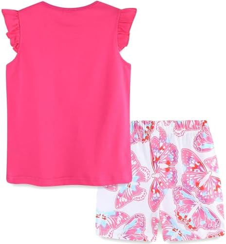 Frogwill Little Girls 2-Piece Playwear Set with Bow and Applique