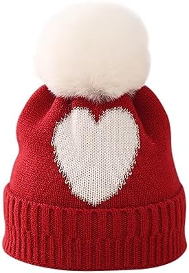 Surakey Baby Knitted Hat with Pompom Winter Beanie for Newborns