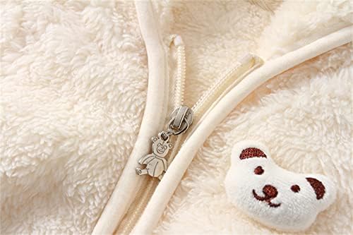 Double-Layer Coating Fleece Bear Ears Jacket Set for Kids