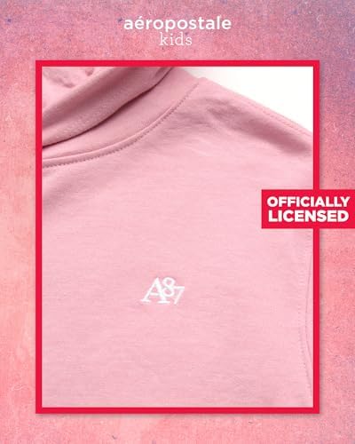 AEROPOSTALE Girls Soft Cotton Fleece Pullover with Front Pockets