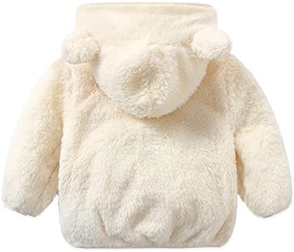 Double-Layer Coating Fleece Bear Ears Jacket Set for Kids