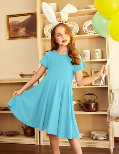 Arshiner Girls Basic Swing Dress - Casual Stylish