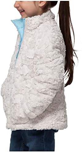 RokkaRolla Girls Reversible Water-Resistant Teddy Sherpa Fleece Puffer Jacket Winter Coat