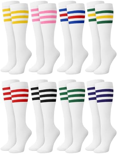 Breathffy 8 Pairs Kids Striped Tube Socks