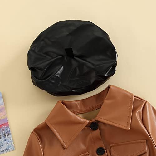 Toddler Girls Faux Leather Tulle Winter Outfit