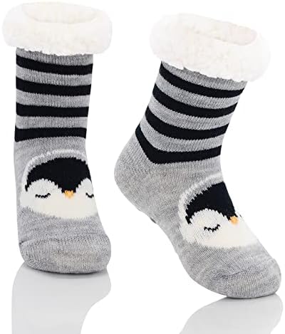 American Trends Fuzzy Winter Socks for Girls Non-Skid Thick