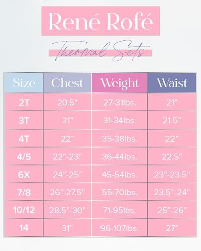 Rene Rofe Girls Thermal Underwear Set - Perfect for Winter Layers