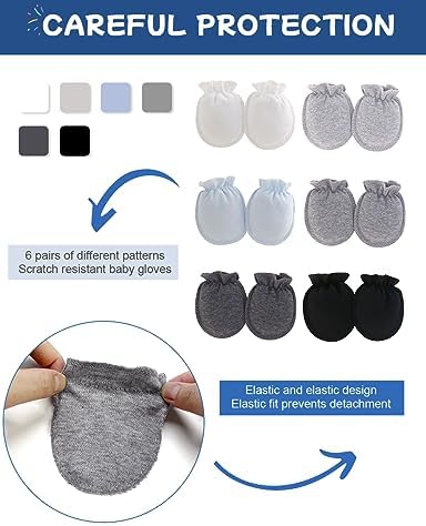 ZURLEFY Cute Baby mittens newborn no scratch gloves
