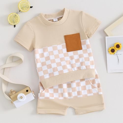 Perfect Checkered Plaid Toddler Outfit Soft Trendy Summer Clothes for Kids