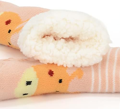 American Trends Fuzzy Winter Socks for Girls Non-Skid Thick