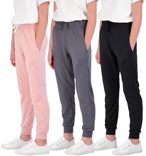 Real Essentials 3-Pack Girls Lounge Joggers