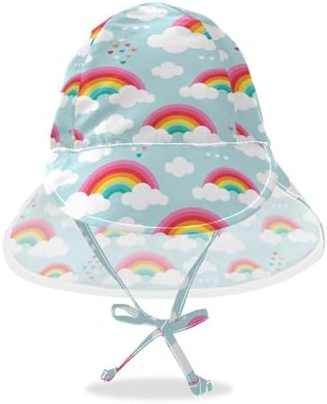 Rainbow Cloud Baby Sun Hat for Kids 2-4T Lightweight Adjustable