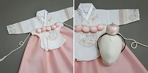 Striped Coral Dangui Hanbok for Kids