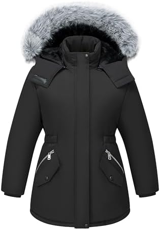 WULFUL Parka Jacket for Girls Waterproof Warm Windproof
