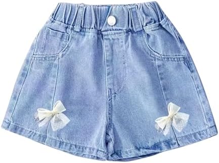 Cute Toddler Jeans for Girls Denim Elastic Shorts