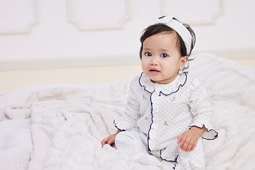 Little Me - 100 Cotton Footie Headband Set for Baby Girls