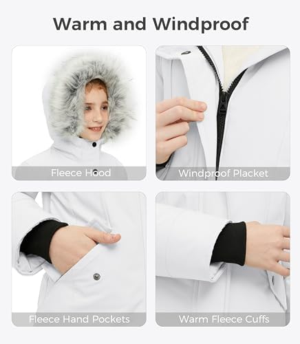 Winter Coat for Girls Warm Windproof Waterproof Outdoor Activity