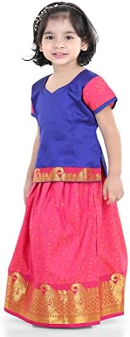 BownBee Traditional Silk Lehanga Choli for Baby Girls