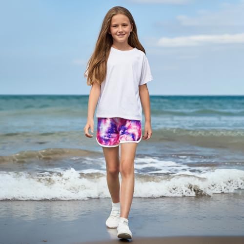 sweet dolphins athletic shorts for girls 5-16 years