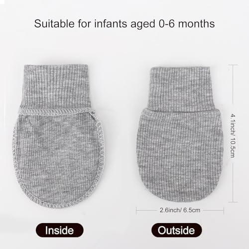 AQOKKA Newborn Baby Mittens 0-6 Months No Scratch
