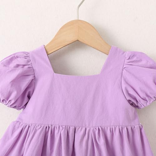 3D Flower Puff Sleeve Dress