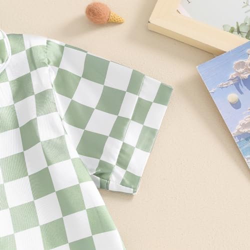 SAYOO Toddler Pajama Set Checkered Button Down