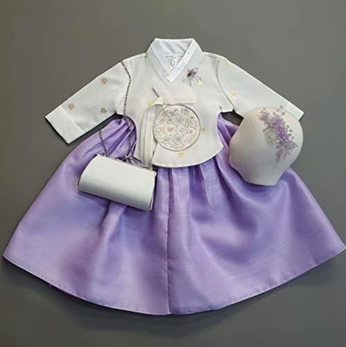 Ivory Foil Dangui Purple Girl Hanbok
