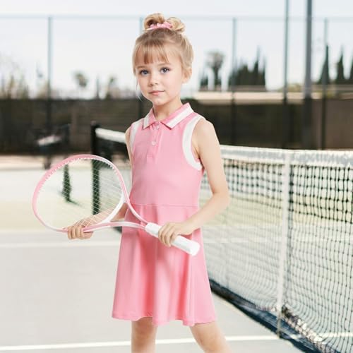 Gogokids Girls Quick-Dry Tennis Dress with Polo Collar