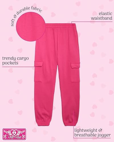 Real Love Girls Fleece Cargo Joggers 4-Pack for Active Girls