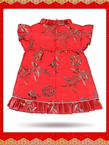 Geyoga Baby QipaoChinese New YearDress with TasselHair Clips Velvet Stockings