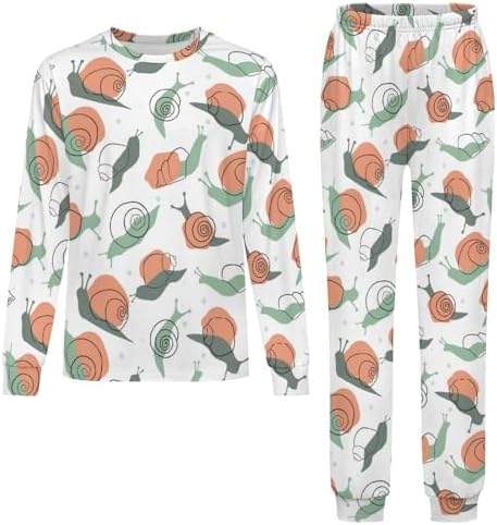 Snails Rainbows Thermal Pajama Set