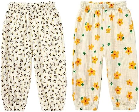 EISHOW Toddler Cotton Linen Long Pants for Baby Girls