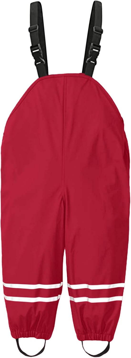 Waterproof Rain Bib Overalls for Kids Toddler Reflective