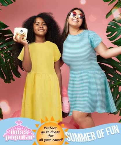 Miss Popular Girls 3-Pack Short Sleeve Skater Dresses