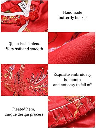 Geyoga Baby QipaoChinese New YearDress with TasselHair Clips Velvet Stockings