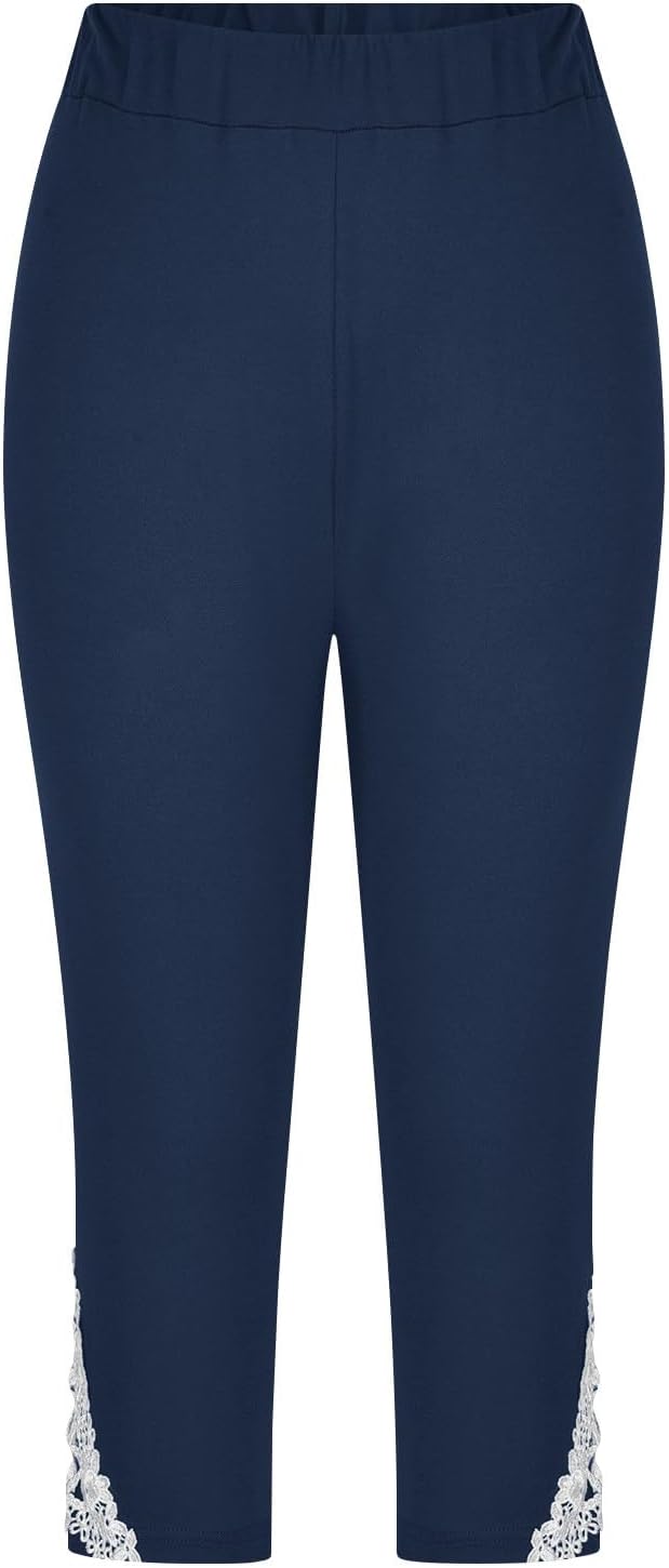 Girls Summer Capri Leggings with Elastic Waist