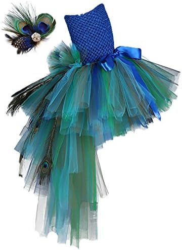 Fancy Peacock Feathers Pageant Tutu Dress for Girl