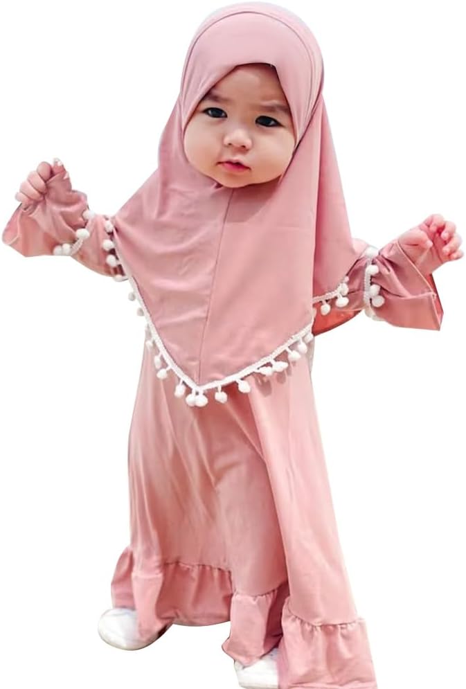 IBTOM CASTLE Abaya Hijab Set for Baby Girls 2-Pack