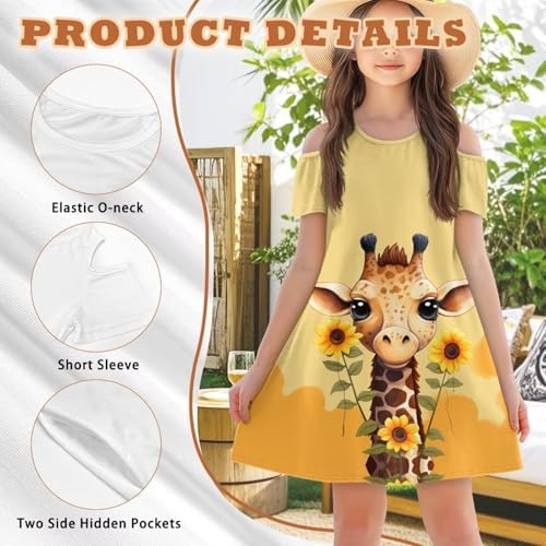 Xpyiqun Summer Dress for Girls - Off-Shoulder Swing Party Dish