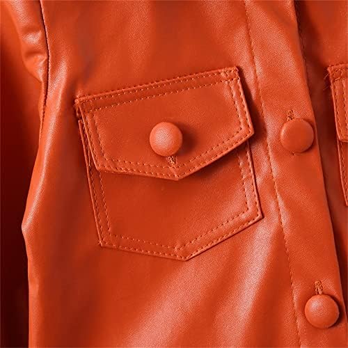 Patchwork Long Sleeve Leather Jacket - Kids Winter Set