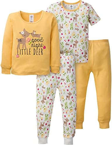 Gerber Baby Girls Snug Fit 4-Piece Pajama Set