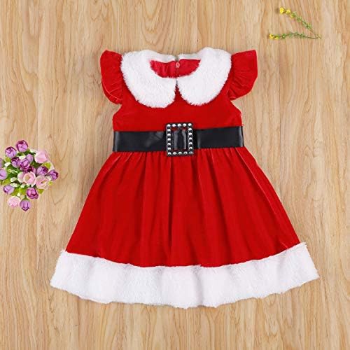 J Christmas Toddler Girls Set Red velvet Fur