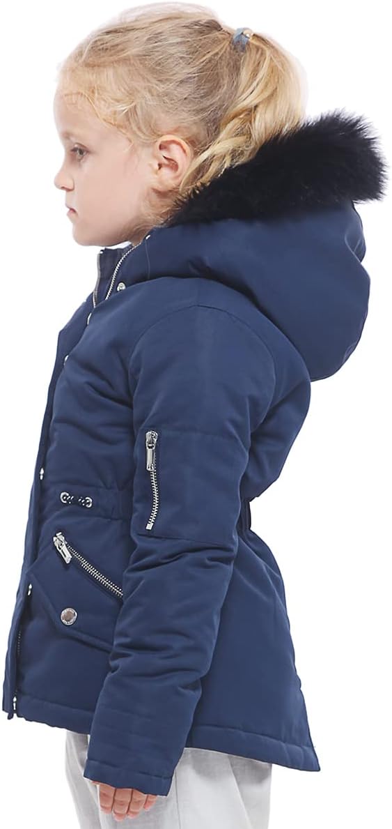 RokkaRolla Girls Water-Resistant Winter Coat with Hooded Fur