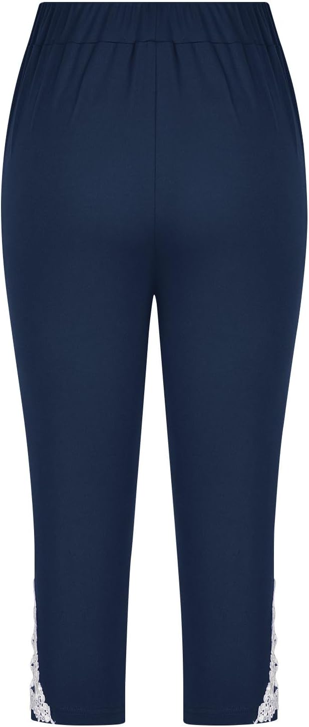 Girls Summer Capri Leggings with Elastic Waist