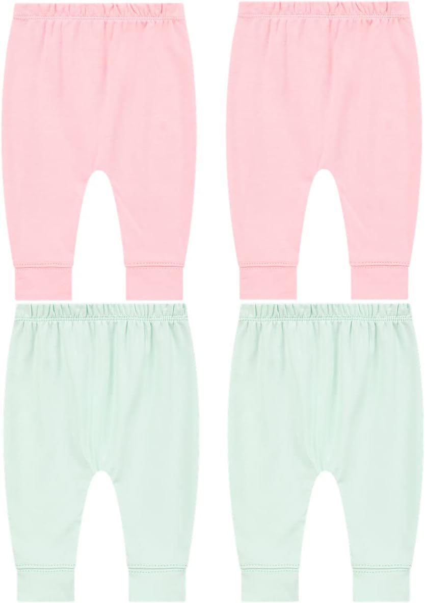 Pack of 4 Cute Soft Cotton Baby Jogger Pants for Boys Girls