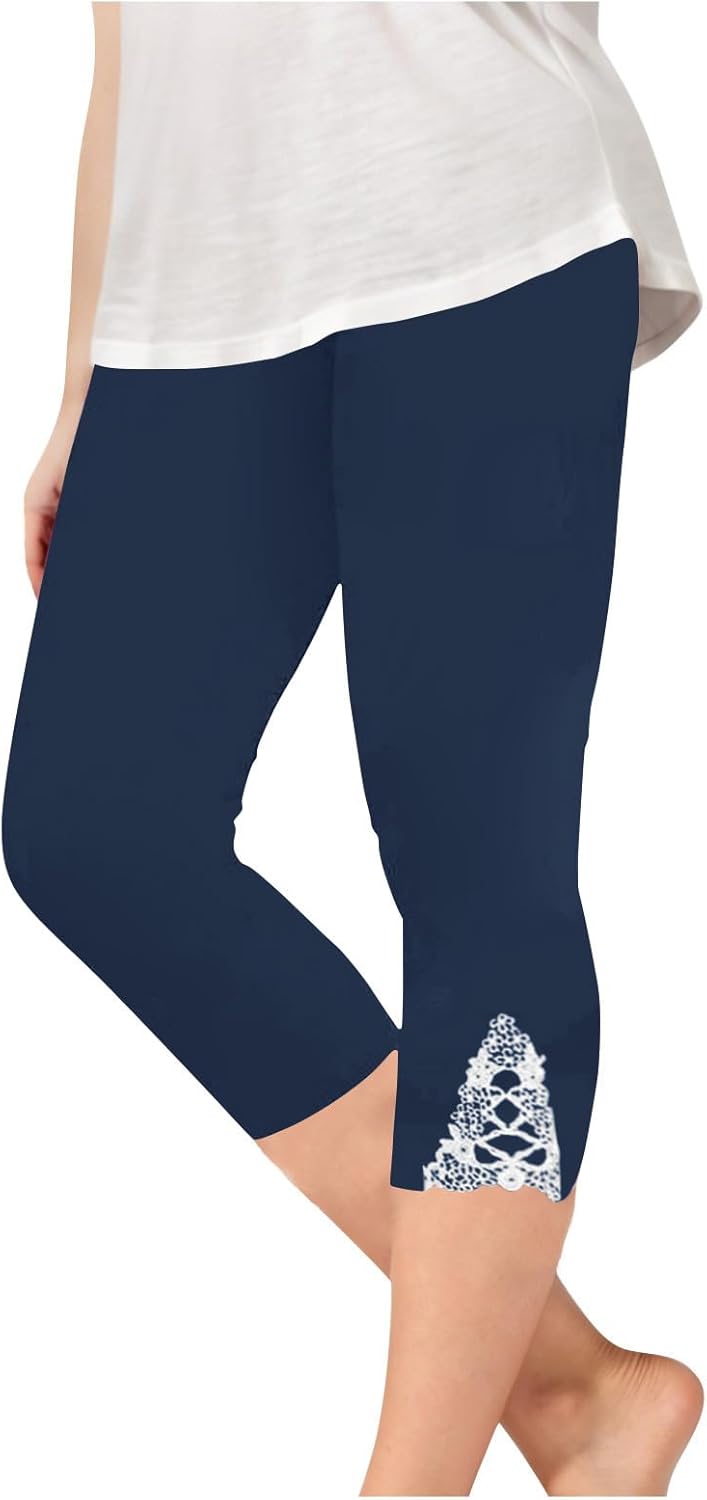 Girls Summer Capri Leggings with Elastic Waist