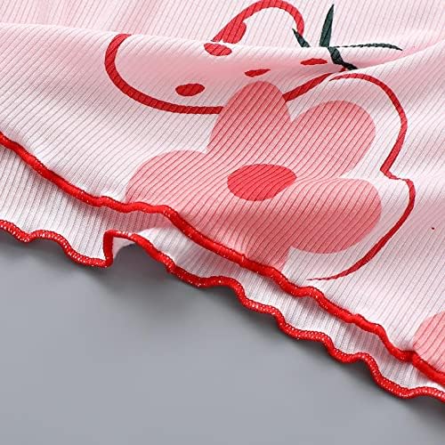 Bright Fun Summer Girl Pajamas Strawberry Pattern