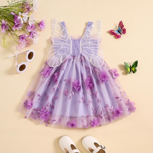 ZINTAOZT Princess Butterfly Wing Dress for Toddler Baby Girl